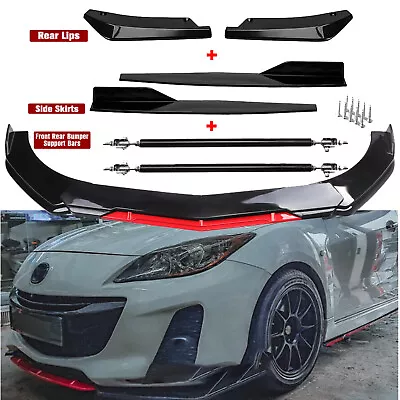 Front Rear Bumper Lip Spoiler Splitter Body Kit Side Skirt For Mazda 2 3 6 • $69.99