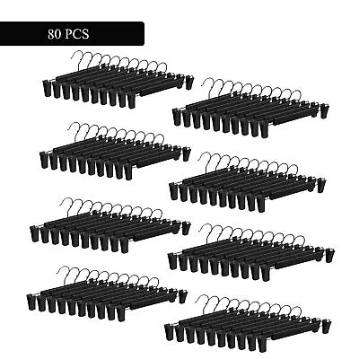 20/40/60/80PCS Skirt Hangers With Clips Metal Pants Hangers For Clothes Trouser • $52.95