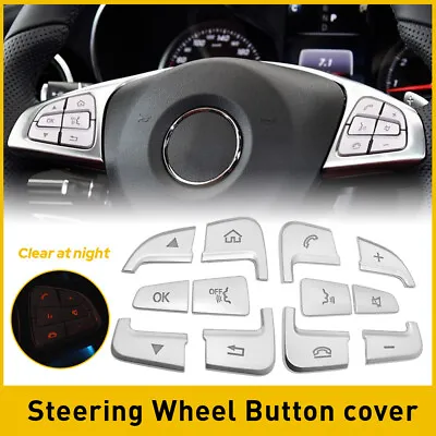 Steering Wheel Button Silver Trim Fits Mercedes Benz A B C Class GLC CLA CLS US • $13.99