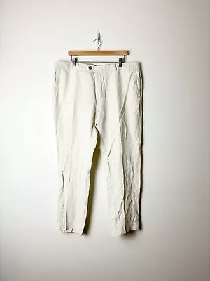 TOMMY BAHAMA • Men’s Cream Silk Linen Straight Leg Pants Size 40X32 • $32