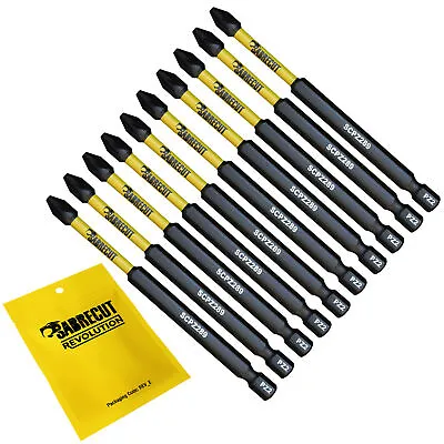 SabreCut PZ2 89mm Long Magnetic Impact Rated Screwdriver Drill Driver Bits X10 • £12.99