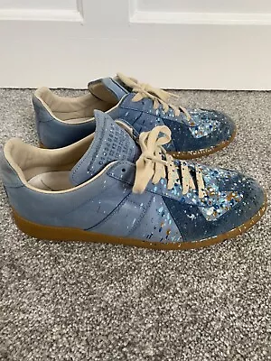 Maison Margiela Paint Splattered Leather & Suede Shoes Mens Size 40 UK 6.5 • £165