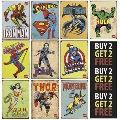 DC COMICS MARVEL SUPER HERO AVENGERS A4/A3/A2 300gsm Poster Wall Art Deco Print • £2.75