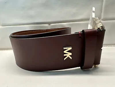 NEW Michael Kors MK Womens Wide Leather Belt Dark Berry Size X-Large XL NWT • $25.89