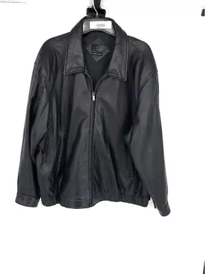 MENS J. FERRAR BLACK GENUINE LAMBSKIN Jacket - Size 50 • $7.99