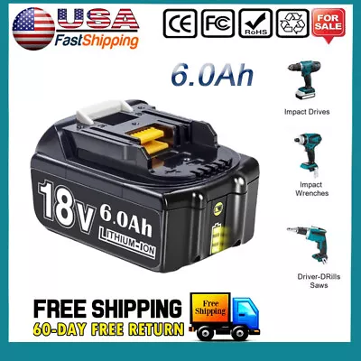 18 Volt 6.0Ah Battery For Makita LXT BL1860B BL1850B BL1840B BL1830 LITHIUM ION • $19.99