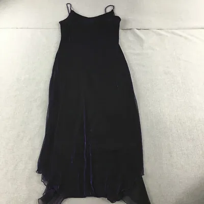 Vintage Daisy Womens Dress Size 14 Purple Black Sleeveless Midi Made In Aus • $10.48