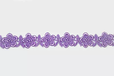 5/8  To 5 1/8  Wide Lavender Floral Embroidery Venice Lace Guipure Trim By Yard • $10.99