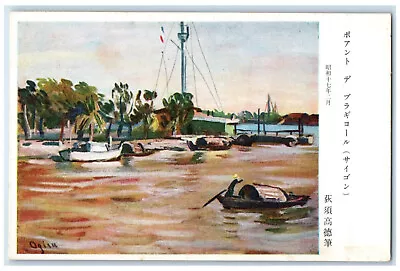 C1910 Boat As A Transportation Saigon Vietnam Unposted Antique Postcard • $29.95