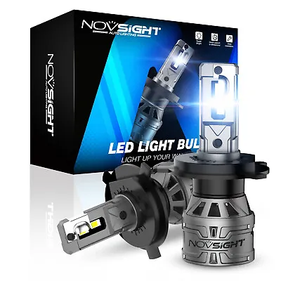 NOVSIGHT Pair H4 LED Headlight Bulbs Kit High Low Beam 6500K White Super Bright • $17.49