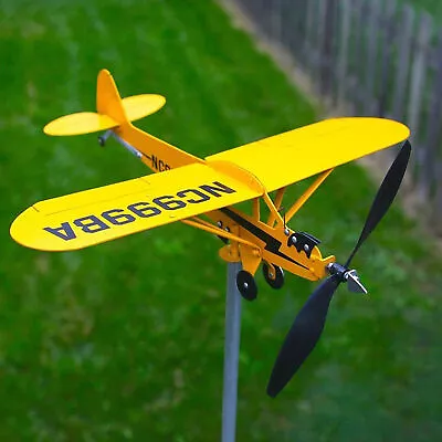 3D Wind Spinner Plane Metal Airplane Weather Vane Outdoor Roof Wind Direction • £19.39