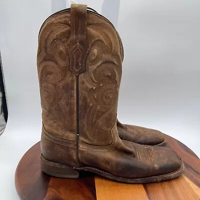 Corral Boots Mens 11 D Brown Embroidered Leather Square Toe Western Boots • $64.99