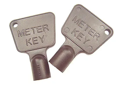 £2.89 • Buy 2x Meter Box Keys, For Gas, Electric Utility Cupboard Black Plastic Triangle.