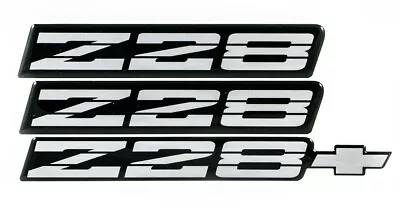 82-92 Camaro Z28 Silver Rocker Panel & Bumper Emblem Set Of 3 9192Z28SILVER • $49.95