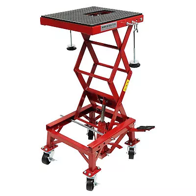 350lbs Hydraulic Motorcycle Lift Table ATV Dirt Bike Scissor Jack Stand W/ Wheel • $129.99