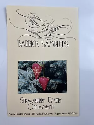 Vintage Barrick Samplers Strawberry Emery Ornament Cross Stitch Chart Sampler • $25