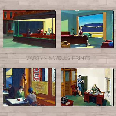 Edward Hopper Prints. A4 Canvas Paper / Poster Art. Americana Social Realism. • £5.45