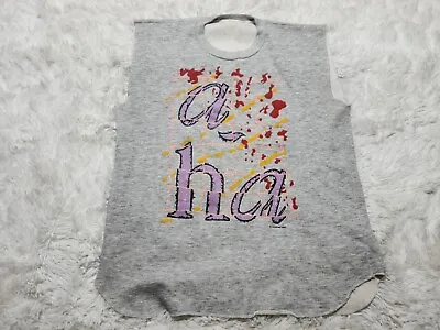 1980s A-Ha Band 1986 Sleeveless Sweatshirt Concert Muscle Shirt 80s VTG Crewneck • $49.95