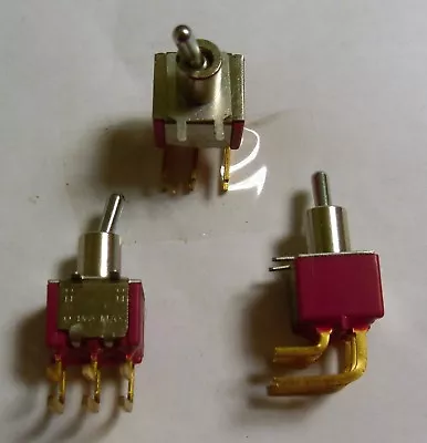 DPDT Miniature Toggle Switch - C&K 7201MDABE - Short Bat - Right Angle PCB Mount • $4.50