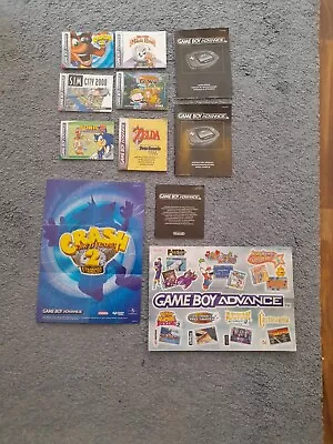 Game Boy Advanced Leaflets -Zelda Sonic Crash Bash Etc. • £1.99