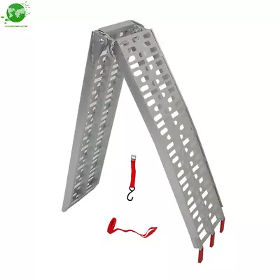 Aluminum Folding Loading Ramp Kit For Lawnmower ATV Truck Motorcycle Ramp Bike • $74.99