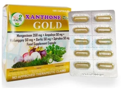 Xanthone Plus Gold (10 Caps) Mangosteen Amapalaya Malunggay Spirulina Supplement • $24.90