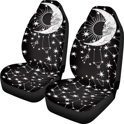 Auto Front Seat Cover Set Moon Pattern 2Pcs Car Accessories For Woman Men New • $49.99
