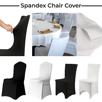 1-100 Chair Covers Spandex Stretch Wedding Banquet Anniversary Party Event Déco • £2.55