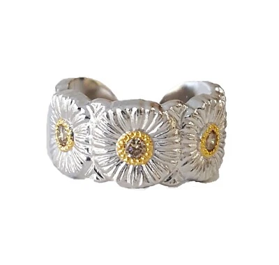 Bague Buccellati 'Blossoms' En Argent 925 Avec Diamants (0.42 Ct) - Occasion