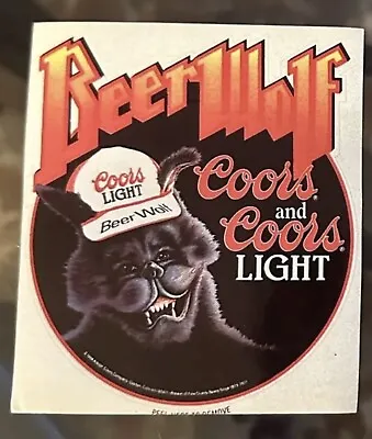 Vintage 1984 Beer Wolf Coors Banquet Beer Beerwolf Sticker • $7