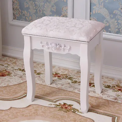 FrenchStyle Dressing Table Makeup Chair Vanity Stool Dresser Piano Seat Wood Leg • £25.95