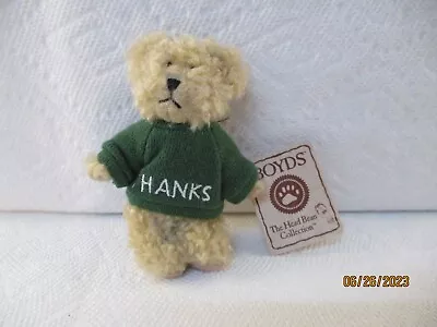 Rare Boyds 4  Plush Mini Message Bear Thanks Green Sweater Thinkin' Of Ya Series • $32.95