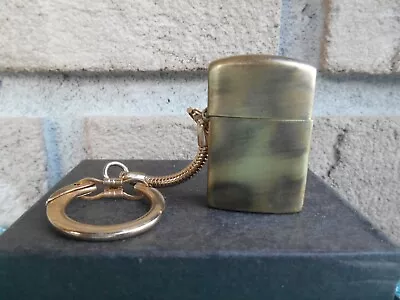 Vintage Made In Japan Miniature Flip Top Brass Cigarette Lighter Keychain. • $19.95