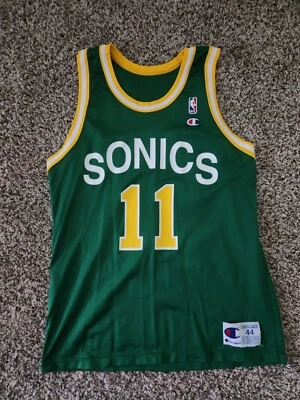 $122 • Buy DETLEF SCHREMPF Vintage Champion SEATTLE SUPERSONICS Jersey 44 