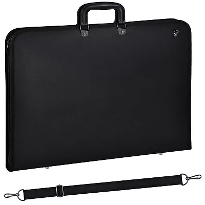 A2 Art Work Picture Painting Folder Bag Water Proof Portfolio Design Black Case • £12.85