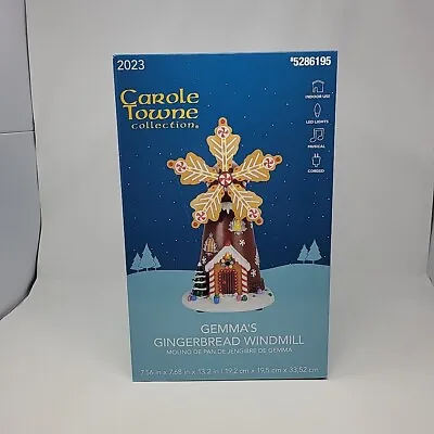 2023 Carole Towne Christmas Village Musical Lighted Gingerbread Windmill House • $120