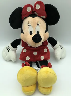 Minnie Mouse Walt Disney World Large Plush 18  Red Dress White Polka Dots Mickey • $5.25