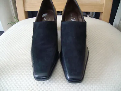 Ladies Jane Shilton Black Leather Shoes With Suede Front Size 36.5 - New • £1.99