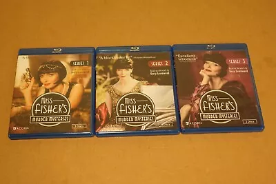 Lot 3 Miss Fisher's Murder Mysteries Blu-Ray Sets : Series 1+2+3   MINT • $26.99