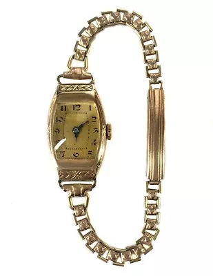 Vintage Deco Ladies Swiss 9ct Solid Gold Handley Australian Made Case Watch  • $395