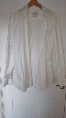 £8.99 • Buy White Dress Shirt Taylor & Hunt 100% Cotton Tailored Fit Cufflink Cuffs Sz 17.5