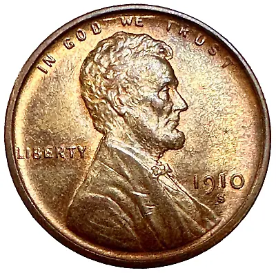 1910-s Lincoln Cent Wheat Penny High Grade Gem Scarce Reverse Rainbow Toning • $350