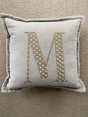 Bn M & S Home Mink Plush Feel Embroidered “m” Square Cushion - Removable Cover!! • £8