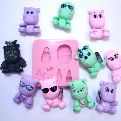 $24.73 • Buy Multi Animals Dino Dragons Hippos Multi Project Silicone Mold MS392