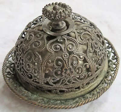 Desktop/Store/Hotel Counter Bell Twist To Ring Filigree Crown Shape Old Antique • $49