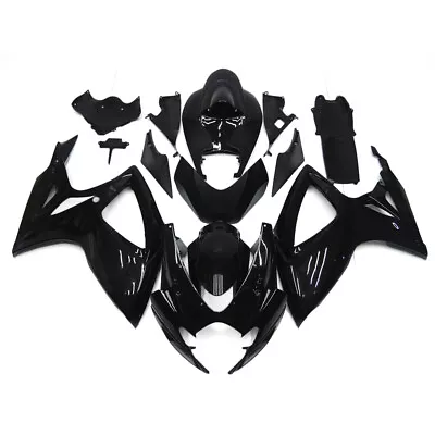 ABS Bodywork For Suzuki GSXR600 2006 2007 GSXR750 Injection Gloss Black Fairings • $439.95