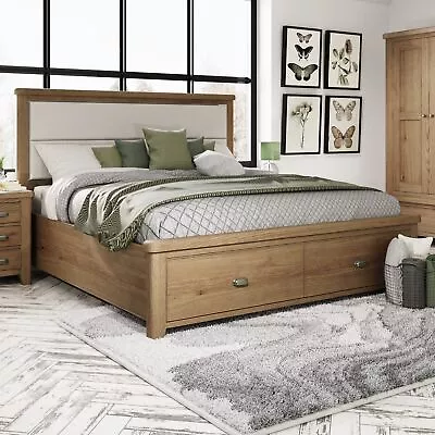 Super King Bed With Fabric Headboard And Drawers • £1432.20