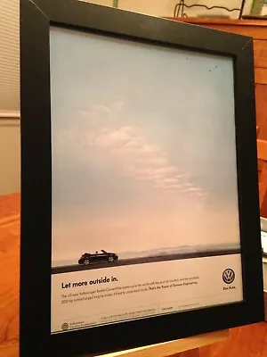 4 FRAMED ORIGINAL (2010's)  VOLKSWAGEN (VW) BEETLE  CONVERTIBLE MAGAZINE ADS • $49.95