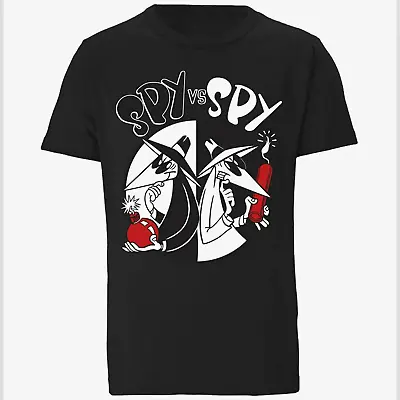 VTG Spy Vs Spy Cartoon T-shirt Black Unisex Cotton All Sizes S-5xL JJ3432 • $24.69