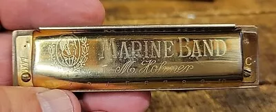 M Hohner 100th Annivesary Marine Band Key C A440 Harmonica Wooden - Germany • $29.24